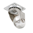 Rodízio para Móveis com Chapa 35kg Silicone sem Freio Giratório 35mm Transparente