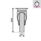 Rodízio com Chapa 40kg Aço com Freio Giratório 100mm Cinza 1 peça
