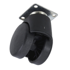 Rodízio para Móveis com Chapa 40kg Plástico sem Freio Giratório 50mm Preto 1 peça