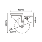 Rodízio para Móveis com Chapa 40kg Silicone com Freio Giratório 50mm Fumê 1 peça