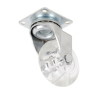 Rodízio para Móveis com Chapa 40kg Silicone sem Freio Giratório 50mm Transparente