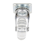 Rodízio para Móveis com Chapa 40kg Silicone sem Freio Giratório 50mm Transparente