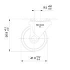 Rodízio para Móveis com Chapa 45kg Plástico sem Freio Giratório 41mm Preto 1 peça