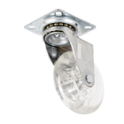 Rodízio para Móveis com Chapa 50kg Silicone sem Freio Giratório 75mm Transparente