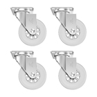 Rodízio com Chapa 55kg Silicone sem Freio 75mm Incolor 4 peças