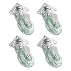 Rodízio com Chapa 55kg Silicone sem Freio 75mm Incolor 4 peças