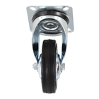 Rodízio para Móveis com Chapa 60kg Borracha sem Freio Giratório 100mm Preto