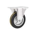 Rodízio para Móveis com Chapa 60kg Borracha sem Freio Fixo 76mm Preto 1 peça