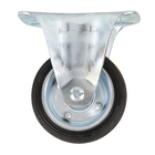 Rodízio para Móveis com Chapa 60kg Borracha sem Freio Fixo 76mm Preto