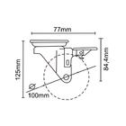 Rodízio para Móveis com Chapa 60kg Silicone com Freio Giratório 100mm Incolor 1 peça