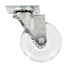 Rodízio para Móveis com Chapa 60kg Silicone sem Freio Giratório 100mm Transparente