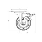 Rodízio para Móveis com Chapa 65kg com Freio Giratório 100mm Cinza 1 peça