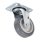 Rodízio para Móveis com Chapa 65kg Plástico sem Freio Giratório 100mm Cinza