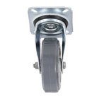 Rodízio para Móveis com Chapa 65kg Plástico sem Freio Giratório 100mm Cinza