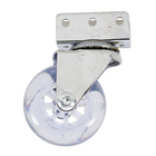 Rodízio para Móveis com Chapa U 40kg Silicone sem Freio Giratório 50mm Incolor