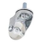 Rodizio para Móveis com Parafuso 20kg Silicone sem Freio 35mm Incolor