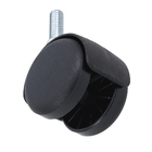 Rodízio para Móveis com Parafuso 40kg Plástico sem Freio Giratório 50mm Preto 1 peça