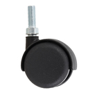 Rodízio para Móveis com Parafuso 40kg Plástico sem Freio Giratório 50mm Preto 1 peça
