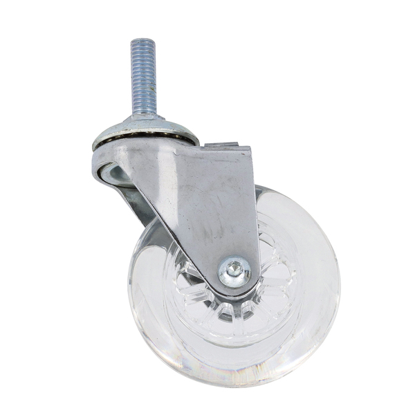 Rodizio para Móveis com Parafuso 55kg Silicone sem Freio 74mm Incolor