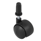 Rodízio para Móveis com Pino 15kg Plástico sem Freio Giratório 30mm Preto