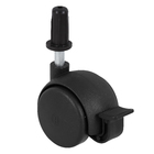 Rodízio para Móveis com Pino 20kg Plástico com Freio Giratório 38mm Preto