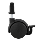 Rodízio para Móveis com Pino 20kg Plástico com Freio Giratório 38mm Preto