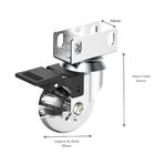 Rodizio De Gel Giratório Com Freio 50mm Perfil U 16mm Soprano