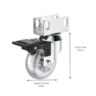 Rodizio De Gel Giratório Com Freio 50mm Perfil U 19mm Soprano