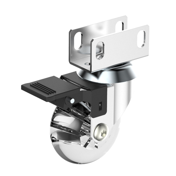 Rodizio De Gel Giratório Com Freio 50mm Perfil U 26mm Soprano