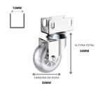 Rodizio De Gel Giratório Sem Freio 50mm Perfil U 16mm Soprano