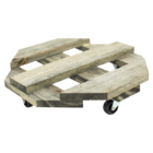 Rodizio De Madeira Redondo 25cm