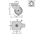 Rodízio de Plástico com Freio Preto 50mm até 40kg Standers