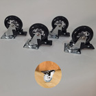 Rodízio De Silicone Fumê Giratório C/ Trava 75mm Hardt 4 Unid