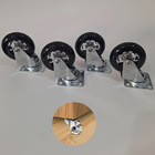 Rodízio De Silicone Fumê Giratório S/ Trava 50mm Hardt 4 Unid