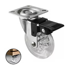 Rodízio De Silicone Giratório C/ Trava 35mm Hardt 4 Unidades