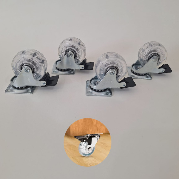 Rodízio De Silicone Giratório Com Rolamento C/ Trava 50mm Ren