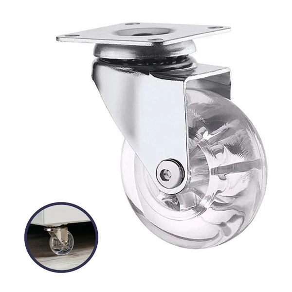 Rodízio De Silicone Giratório S/ Trava 75mm Hardt 4 Unidades