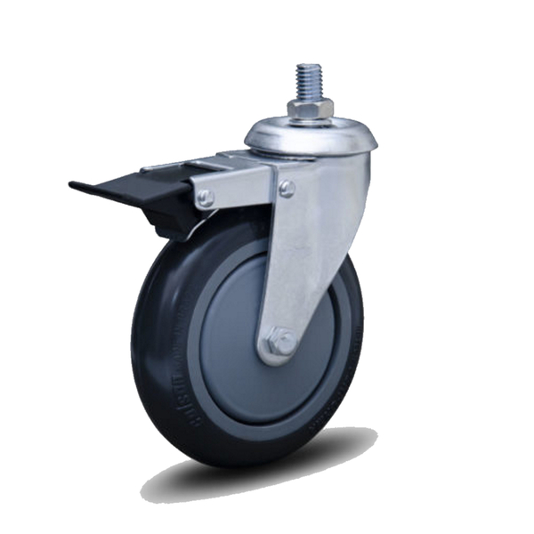 Rodizio Espiga Giratório Com Freio Polipropileno / Pvc Serie