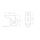 Rodizio Fixo 38mm Silicone Cristal 50 Peças - D'zainer