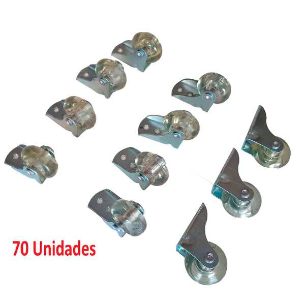 Rodizio Fixo 38mm Silicone Cristal 70 Peças - D'zainer