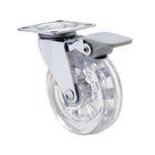 Rodízio Gel Rg75 Com Rolamento Incolor Cromado Com Freio