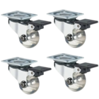 Rodizio Gel Silicone Cristal 35 Mm Com Trava 4 Un