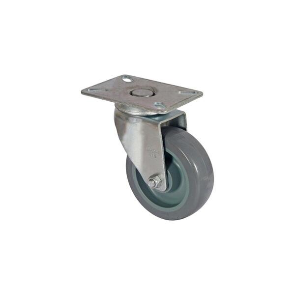 Rodízio Giratório Borracha Termoplástica 4" Cinza - Ajax, Tam