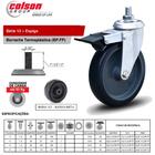 Rodizio Giratório Pino Rosca C/freio Pvc Até170kg
