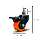 Rodízio Giratório sem Freio Laranja 75mm Roda Laranja com 2 Peças Colson