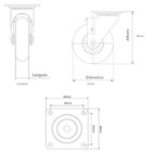 Rodizio Giratorio Silicone Sem Freio 75mm 55kg Soprano - Unico