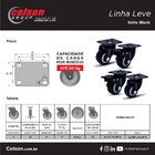 Rodízio Linha Black Placa 2" 50mm Anti Risco Móveis 50kg Pret