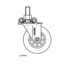 Rodizio para Móveis 35kg Silicone sem Freio 50mm Incolor