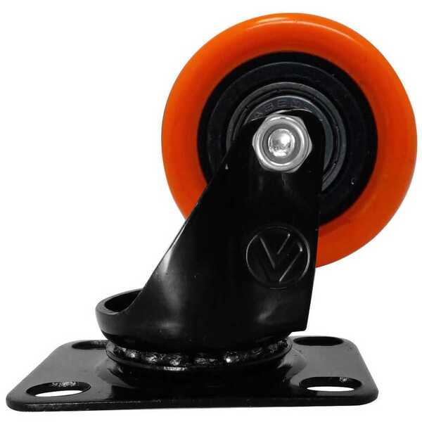 Rodízio Pvc Laranja 2" 50mm Giratório - A09120-g - Ajax