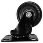 Rodízio Pvc Preto 2" 50mm Giratório Placa - A09420-g - Ajax